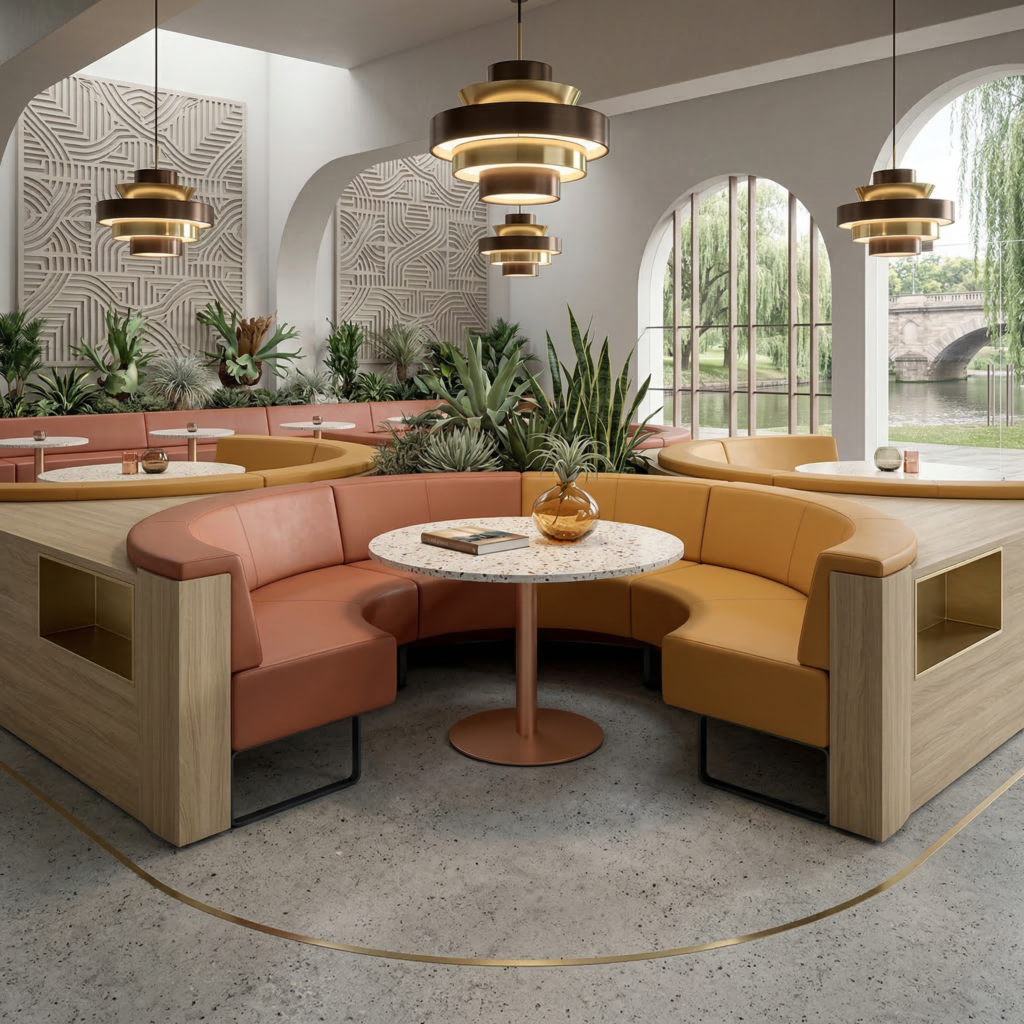 Banquette sur mesure pour restaurant ou espace d’accueil